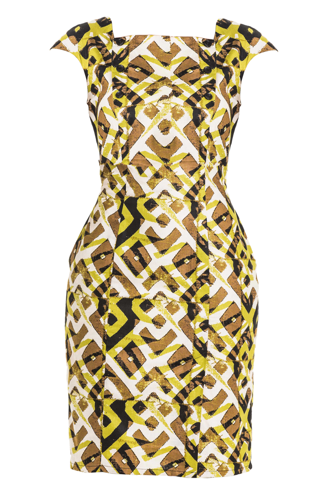 African Print Dress Remix - Brown